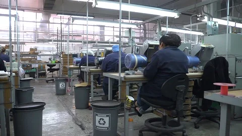 Factory employees Stock Footage 91592097