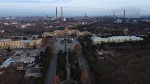 Factory in the end of the town Stock Footage 168960987