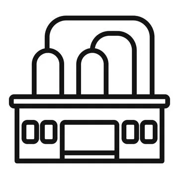 Factory energy icon outline vector. Global earth イラスト素材