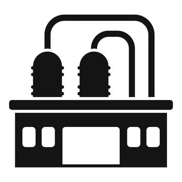 Factory energy icon simple . Global earth イラスト素材