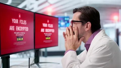 Factory Engineer Stares At Computer Screen Shocked Stock Footage 333848722