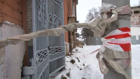 Factory Entrance in Winter Stock Footage 341268325