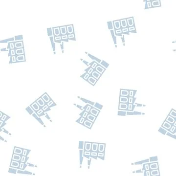 Factory environmental pollution glyph vector seamless pattern イラスト素材