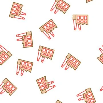 Factory environmental pollution vector seamless pattern イラスト素材