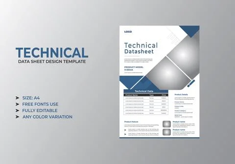 Factory Equipment Datasheet Design Template Stock Illustration