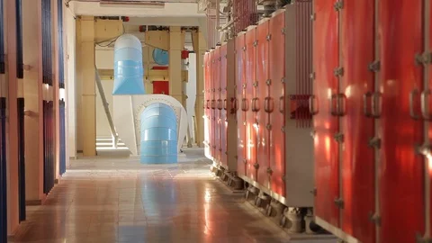 Factory Facility, Factory Corridor Video stock 128254642