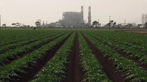 Factory by a Farm Video stock 254654497