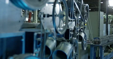 Factory of fiber optic cable production Stock Footage 195004140