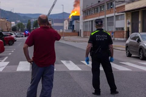 Factory fire Stock Photos