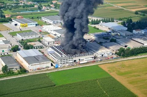 Factory fire with smoke Photos