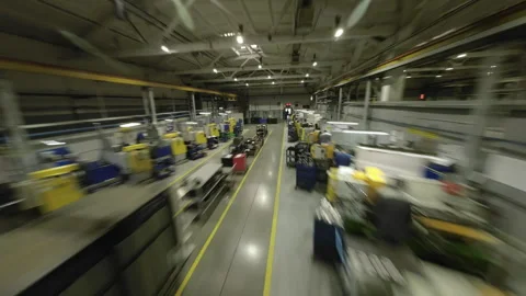 Factory floor filled with manufacturing operations Stock Footage 328853779