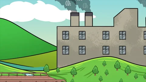 Factory Gases Polluting Nature Stock Footage 232190201