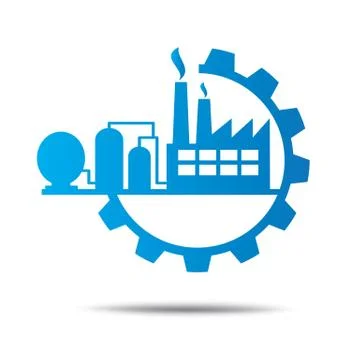 Factory in gear concept icon Stock Illustration