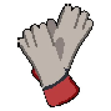 Factory gloves welding pixel art vector illustration Stock Illustration