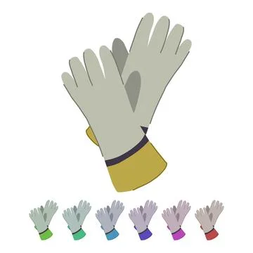 Factory gloves welding vector cartoon graphic Illustrazione stock