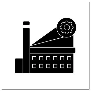 Factory glyph icon 스톡 일러스트