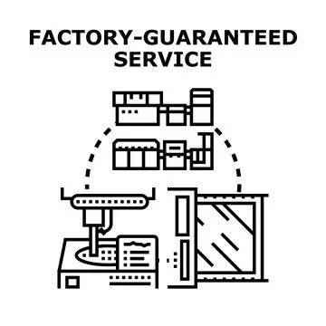 Factory guaranteed service concept with modern manufacturing Stock Illustration