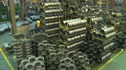 Factory hall:production of wheels 2 Video stock 22107869