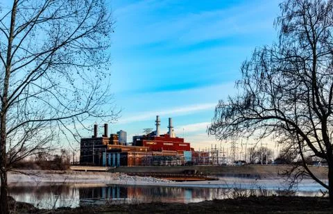 Factory hidden in the woods Stock Photos