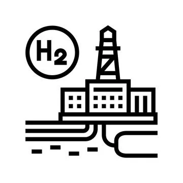 Factory hydrogen line icon vector illustration Illustrazione stock
