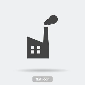 Factory icon, Black vector is type EPS10 Stock Illustration