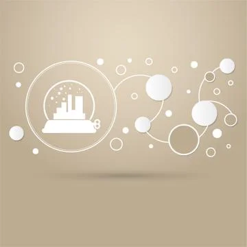 Factory icon on a brown background with elegant style and modern design infog Stock Illustration