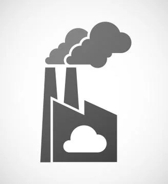 Factory icon with a cloud Stock Illustration
