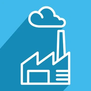 Factory icon, linear Stock Illustration