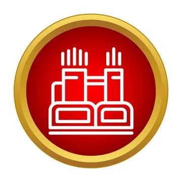 Factory icon representing industrial production and manufacturing Stock Illustration