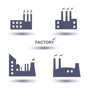 Factory icon set Stock Illustration