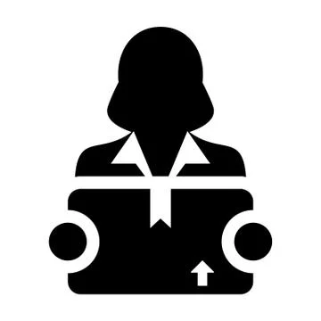 Factory icon vector female worker logistics service person profile avatar Stockillustratie