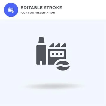 Factory icon vector, filled flat sign, solid pictogram isolated on white, log Stock Illustration