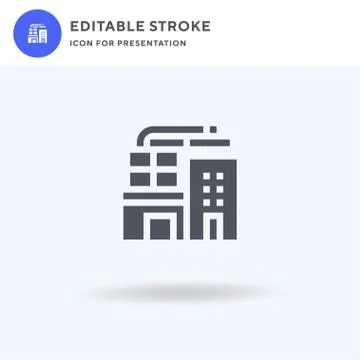 Factory icon vector, filled flat sign, solid pictogram isolated on white, logo Stock Illustration