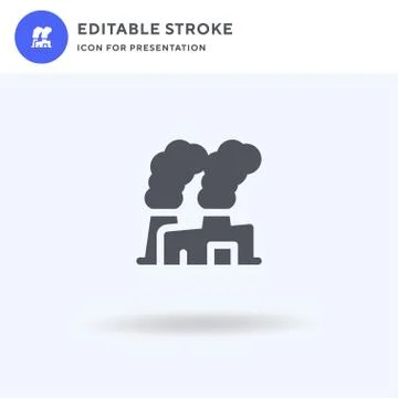 Factory icon vector, filled flat sign, solid pictogram isolated on white, log Stock Illustration