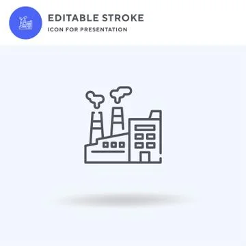 Factory icon vector, filled flat sign, solid pictogram isolated on white, log Stock Illustration