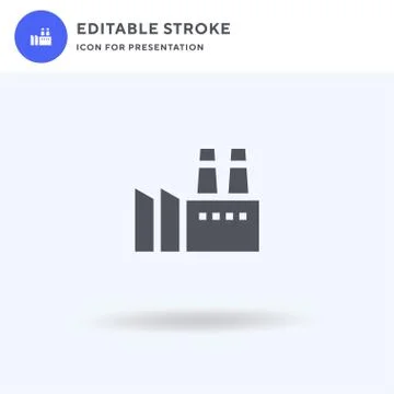Factory icon vector, filled flat sign, solid pictogram isolated on white, logo Stock Illustration
