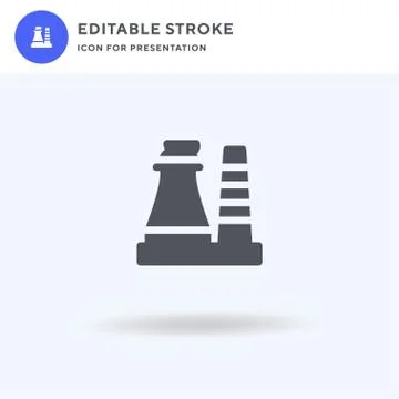 Factory icon vector, filled flat sign, solid pictogram isolated on white, logo Stock Illustration