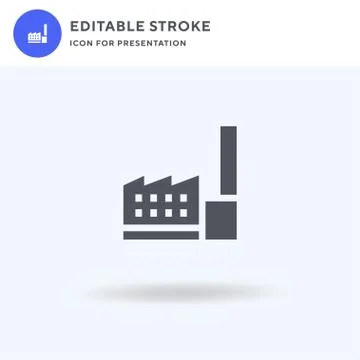 Factory icon vector, filled flat sign, solid pictogram isolated on white, logo Stock Illustration