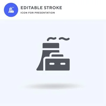 Factory icon vector, filled flat sign, solid pictogram isolated on white, logo Stock Illustration