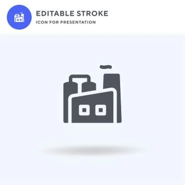 Factory icon vector, filled flat sign, solid pictogram isolated on white, logo Stock Illustration