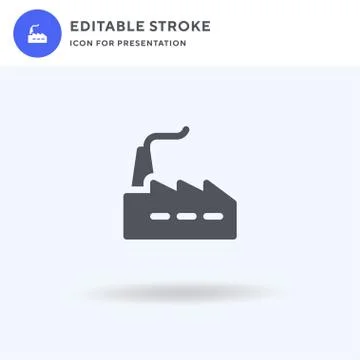 Factory icon vector, filled flat sign, solid pictogram isolated on white, logo Stock Illustration