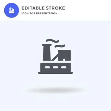 Factory icon vector, filled flat sign, solid pictogram isolated on white, logo Stock Illustration
