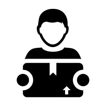 Factory icon vector male worker logistics service person profile avatar Stockillustratie