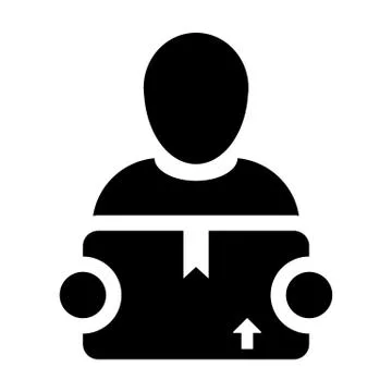 Factory icon vector male worker logistics service person profile avatar Illustration