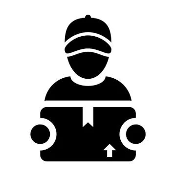 Factory icon vector male worker logistics service person profile avatar Stockillustratie