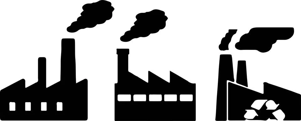 Factory icon on white background Stock Illustration