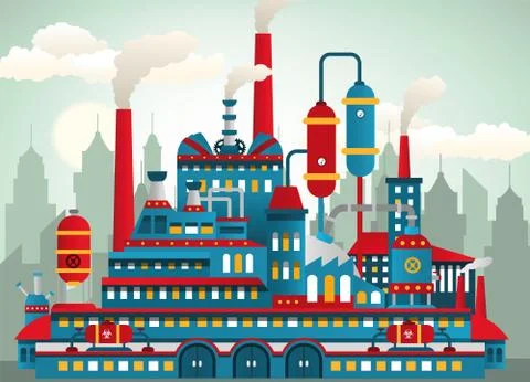 Factory icons Stock Illustration