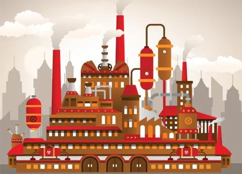 Factory icons Stock Illustration