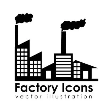 Factory icons over white background vector illustration Illustrazione stock