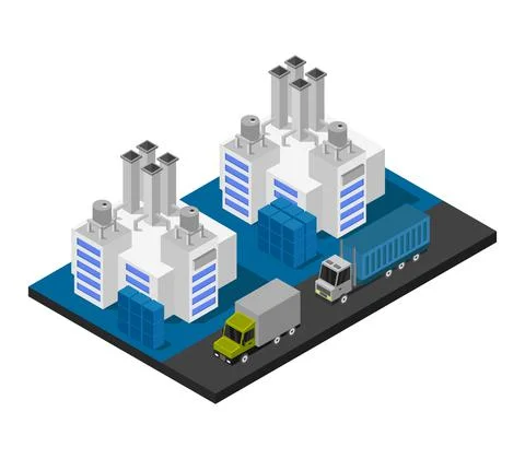 Factory illustrated in vector on a white background Stock Illustration